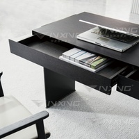 Bureau de travail moderne minimaliste en placage fumé modèle Yinxing 579, durable, avec 3 tiroirs de rangement pour la maison, la salle d'étude, meubles