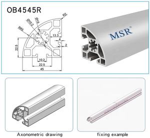 中国制造商 OB4545R 工业 T 型槽铝型材 45x45 毫米 R 形 3030 4040 4545 OEM 供应商 # 8078 - Product Image 6