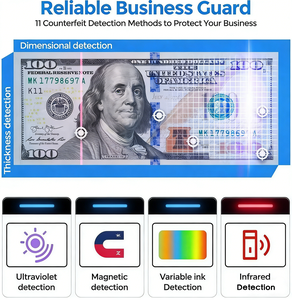Máquina Contadora de Billetes de Diferentes Divisas (USD, EUR, <span class=keywords><strong>GBP</strong></span>, CAD, MXN, ETB, IDR), Contador de Dinero en Efectivo - Product Image 6