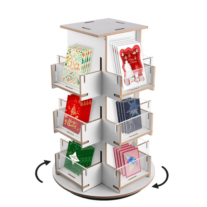 Apache Customizable Wooden Greeting Card Display Rack for Supermarket Store Display Shelves — view 5