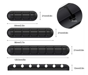 Schwarze Farbe 3M Silikonkabel-<span class=keywords><strong>Organizer</strong></span>-Clips Kabel halter - Product Image 1