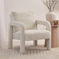 Fauteuil d'appoint moderne blanc crème, chaise longue individuelle rembourrée pour salon, chambre, hôtel, vente en gros