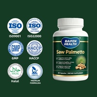 Complément alimentaire pour hommes à base de palmier nain, 60 capsules, marque privée OEM/ODM, soutient le confort urinaire, les soins capillaires et la santé de la prostate.