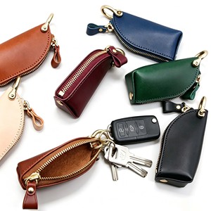 Pochette vintage personnalisée en cuir PU, étui à clés de voiture gaufré avec fermeture éclair, boucle fer à cheval, à suspendre à la ceinture, pour hommes et femmes, cadeau EDC - Product Image 1