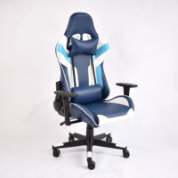Chaise de jeu avec accoudoirs 2D et coussin carré en cuir, ergonomique, dossier haut inclinable, pour configuration de salle de jeu PC