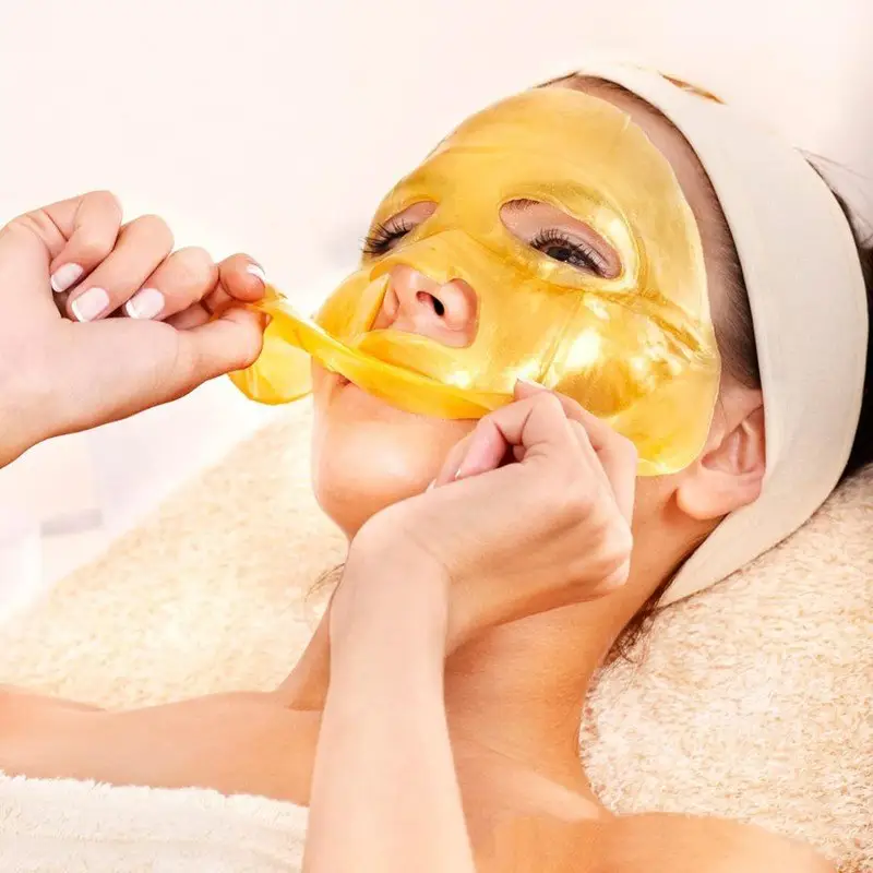 Оптовая продажа, 24-каратное золото, гидрогель, коллагеновая кристаллическая маска для лица с витамином С, увлажняющая маска для ухода за лицом