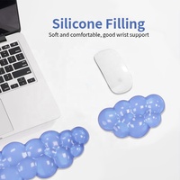 Ensemble de tapis de souris en gel de silicone transparent avec repose-poignet, petit tapis de clavier en forme de raisin de dessin animé pour la maison et le bureau