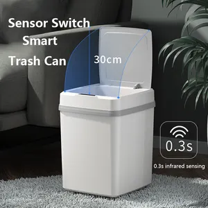 New Year's products electronic smart big trash can sensor with lid bin waste
