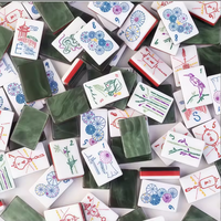 Juego de Mahjong Americano Personalizado Sunday, Tapete de Acrílico Grabado de Lujo de 2 Capas Color Cúrcuma, Juego de Mahjong Portátil de Alta Calidad