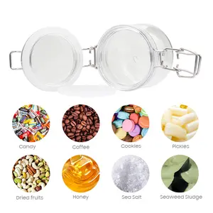 Multiple Use 200ml Food-graded Candy Bath Salt Seaweed Mud PET Sealing Jar With Metal Clasp