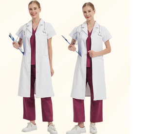 Vente en gros Blouse de laboratoire pour femme Col de tailleur Blouse de laboratoire blanche Manches courtes Expérience de médecin Infirmière Pharmacie Vêtements de travail - Product Image 1