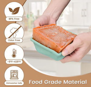Bandeja de silicona ecológica de grado alimenticio para congelador con tapa abatible para sopa, caldo, cubitos de hielo y preparación de comidas - Product Image 5