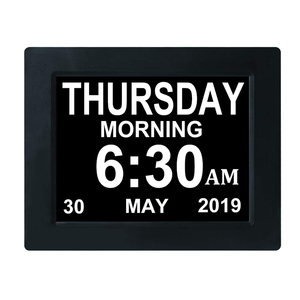 Hecho en China de 8 pulgadas digital de gran tamaño moviendo pared <span class=keywords><strong>reloj</strong></span> de alarma, con día y fecha del mundo la zona horaria - Product Image 1