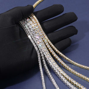 Collar <span class=keywords><strong>de</strong></span> Tenis <span class=keywords><strong>de</strong></span> 3mm 4mm 5mm con Diamantes Iced Out y Circonita Cúbica 5A, Joyería <span class=keywords><strong>de</strong></span> Latón Chapado en <span class=keywords><strong>Oro</strong></span> <span class=keywords><strong>de</strong></span> 14K/<span class=keywords><strong>Oro</strong></span> Blanco, <span class=keywords><strong>Cadena</strong></span> <span class=keywords><strong>de</strong></span> Tenis <span class=keywords><strong>de</strong></span> CZ <span class=keywords><strong>para</strong></span> Mujeres y Hombres - Product Image 1