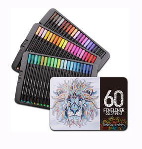 الجملة 60 ألوان fineliner اللون مجموعة أقلام ملونة غرامة علامات نقطة للطلاب غرامة فن الرسم أقلام - Product Image 1