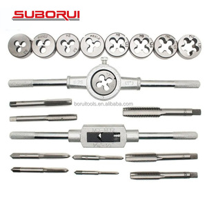 SUBORUI Hss 20pcs M3-M12 Screw <b>Thread</b> Straight Taper Bits Wrench Metric Hand Tap and Die Set <b>Tool</b> Kit - Product Image 2