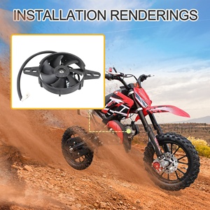 GOOFIT 12V DC Radiateur de <span class=keywords><strong>moto</strong></span> <span class=keywords><strong>Ventilateur</strong></span> de refroidissement pour 150cc 200cc 250cc Refroidi par eau 4 Wheeler ATV Dirt Pit Bike CRF KLX 250 - Product Image 6