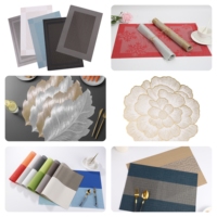 Grand set de sets de table en PVC tressé creux, motif épi de blé estampé or luxueux, moderne et minimaliste, antidérapant et isolant thermique pour mariage