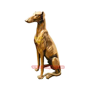 Ornamen taman rumah patung logam kerajinan patung anjing terkenal Perunggu