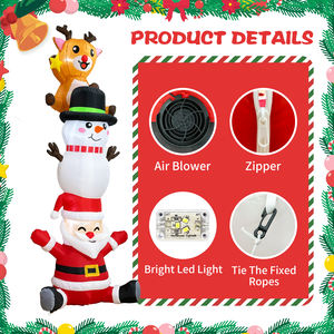 Уличный Рождественский надувной снеговик с Санта-Клаусом - Product Image 4