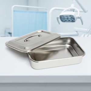 Plateau pour instruments chirurgicaux en acier inoxydable avec couvercle, rectangulaire, de qualité médicale, stérile, pour procédures, DE-2524 - DE-2535 - Product Image 3