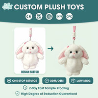 Llavero de Peluche de Conejo Blanco Esponjoso al por Mayor, Accesorio de Juguete de Peluche de Conejito Kawaii, Llavero de Animal Suave para Mochilas