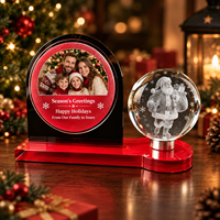 Neelpure 198641 Boule de cristal gravée au laser 3D rotative avec motif personnalisé pour Noël, la fête des mères, un cadeau de remise de diplôme