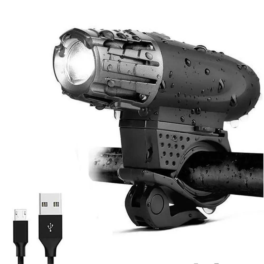 ชุดไฟรถจักรยานชาร์จ USB,ไฟหน้าสว่างมากพร้อมไฟ LED ด้านหลังไฟ4โหมด