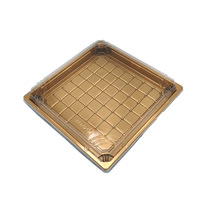 Plateau à sushi carré en plastique jetable JY-81212 avec couvercle transparent, boîte à sushi en plastique, conteneur d'emballage alimentaire en plastique