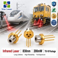 Diode laser infrarouge populaire U-LD-83B061A 830nm 200mW TO-18 5.6mm monomode traversant UNION OPTRONICS CORP pour la détection de mouvement
