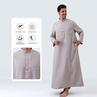 Robe islamique de haute qualité, robe arabe du Qatar, Kandura, vêtements traditionnels pour la prière de l'Aïd, vêtements quotidiens pour l'Aïd