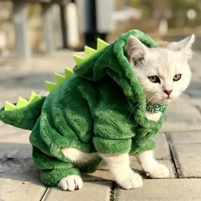 Kostum Halloween Naga Lucu Pakaian Kucing Anjing Peliharaan, Display Pakaian Hewan Peliharaan