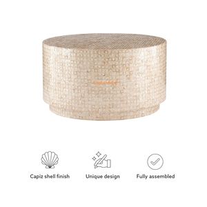 Meilleures ventes - Table basse multifonctionnelle en bois avec mosaïque de nacre Kinghandicraft - Design moderne, durable et respectueux de l'environnement - Product Image 3