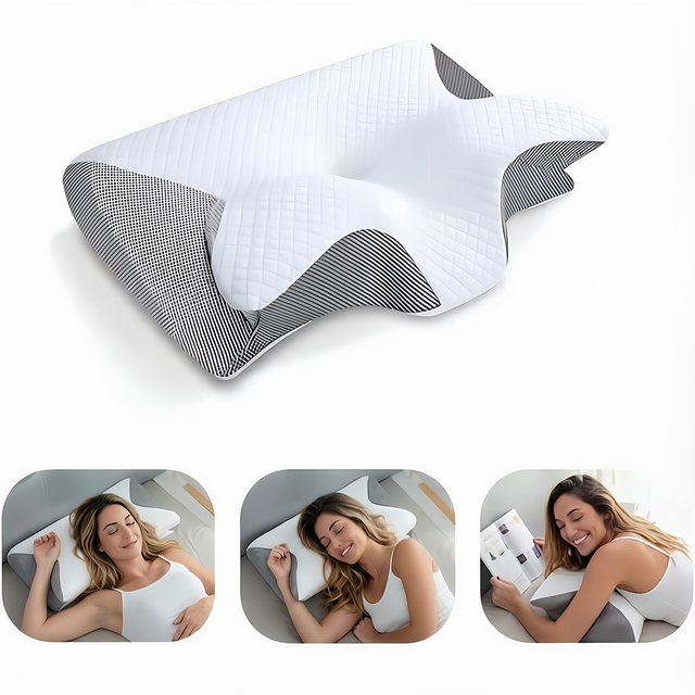 OEM & ODM Luxury Orthopedic Memory Foam Butterfly Pillow for Neck Pain Relief Side Sleeping Ergonomic Removable Contour