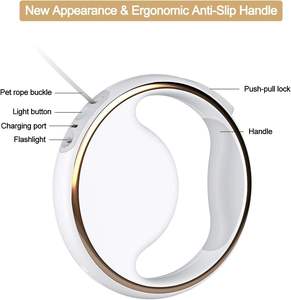 Guinzaglio Retrattile per Cani con Luce LED, Guinzaglio da Passeggio per Esterni, Guinzaglio da Corsa per Animali Domestici con Dispenser per Cani di Piccola Taglia fino a 9 kg - Product Image 2