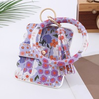 Porte-cartes et porte-monnaie pour femme à motif floral, nouveauté printemps, avec pendentif pompon et porte-clés – Meilleures ventes