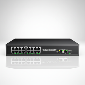 Switch POE No Administrado de 16 Puertos y 100 Mbps, 200 W de Potencia, 2 Puertos Gigabit Uplink, 1 SFP, IEEE 802.3 At/af, Capacidad de 9.2 Gbps, VLAN - Product Image 1