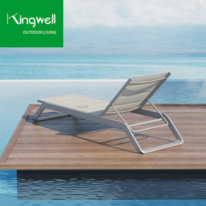 كرسي صالة كرسي فاخر مقاوم للماء من الألومنيوم قابل للتكديس أثاث حمام سباحة خارجي كراسي تشمس للشاطئ - Product Image 3