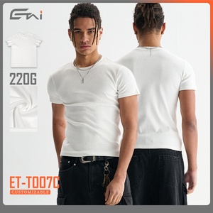 Camiseta sin Mangas de Punto Acanalado para Hombre, Ajustada, con Logotipo Personalizado, Estampado, de Algodón, de Secado Rápido, Lisa, en Blanco - Product Image 1