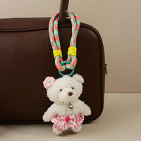 Porte-clés en peluche ours en peluche pour filles, accessoire de décoration nouvelle arrivée Yiwu, petite quantité minimale de commande, motif personnalisé pris en charge