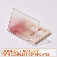 Palette de fards à paupières vide à 5 compartiments avec couvercle transparent dégradé, conteneur de maquillage rechargeable