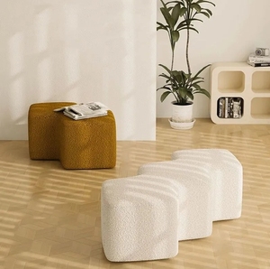 Taburete <span class=keywords><strong>para</strong></span> cambiar zapatos <span class=keywords><strong>de</strong></span> dormitorio, taburete pequeño <span class=keywords><strong>de</strong></span> piel <span class=keywords><strong>de</strong></span> cordero <span class=keywords><strong>para</strong></span> sala <span class=keywords><strong>de</strong></span> estar, taburete sencillo <span class=keywords><strong>para</strong></span> el hogar - Product Image 4