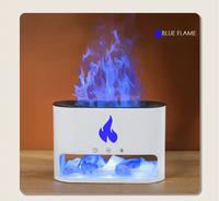 Décoration de la maison usb lampe de table de bureau atmosphère simulée effet de flamme humidificateur d'air avec veilleuse