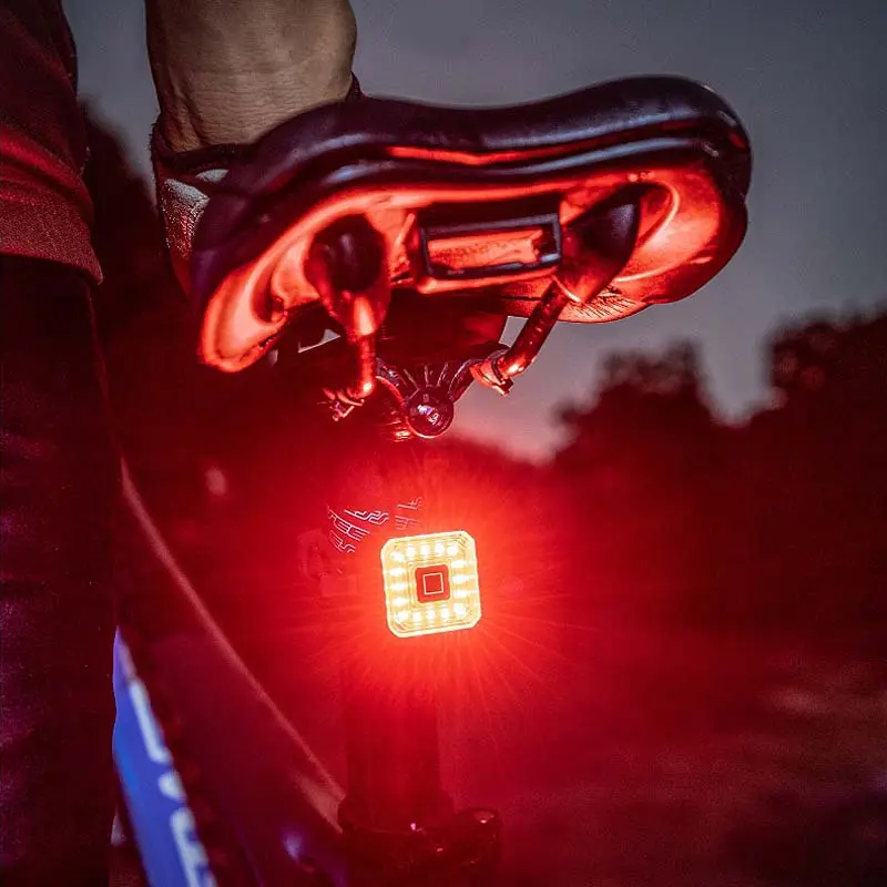 Waterproof Bike Tail Light MTB Road Bike Night Cycling Rear Light USB Smart Brake Sensor Warning Light Bicycle Accessories