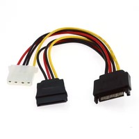 Cable de alimentación para chasis de ordenador SATA de 15 pines macho a hembra + 4 pines hembra, utilizado para disco duro IDE a Serial ATA SATA