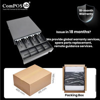 Caisse enregistreuse POS de comptoir, haute sécurité, compartiments ajustables, construction métallique, garantie 3 ans, ODM disponible