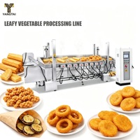 Ligne de production automatique de friteuses profondes continues, pour la fabrication de snacks frits, de nuggets de poulet, d'anneaux d'oignon, de chips de pommes de terre