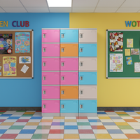 Casier de rangement multifonctionnel coloré pour école et gymnase, en plastique ABS imperméable avec serrure à combinaison, à prix abordable
