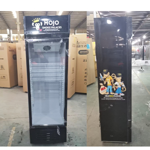 Porte en verre mince <span class=keywords><strong>vitrine</strong></span> de <span class=keywords><strong>boisson</strong></span> froide refroidisseur d'air réfrigérateur écran LED congélateur vertical réfrigérateur pour boissons - Product Image 1