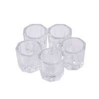 Plat Dappen en verre professionnel pour Nail Art support de liquide acrylique avec bol de dissolvant de vernis Gel tasse à ongles en cristal